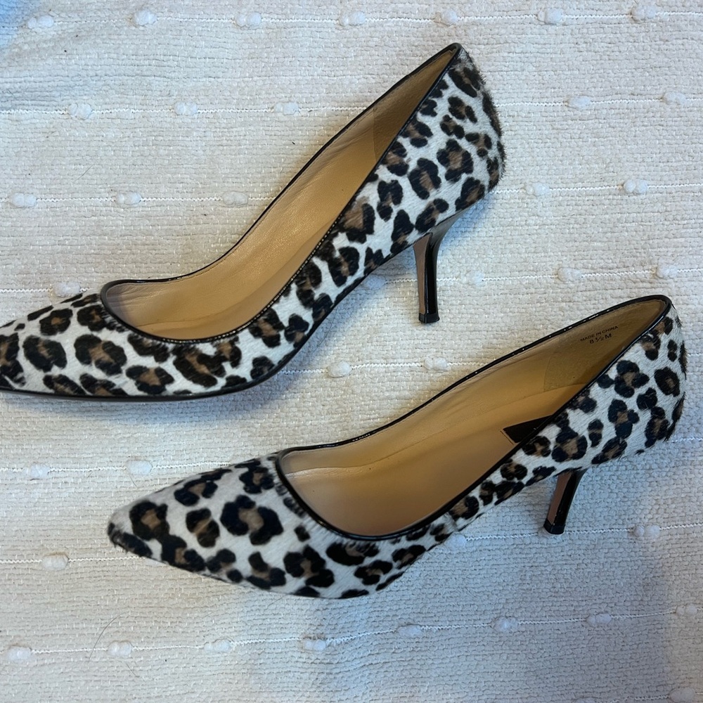 Ann Taylor Cow Hair Leopard Print Women's 8.5 Heels